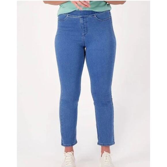 Isaac Mizrahi Live! Indigo Divine Denim Slim Crop Jeans - Size 26W NWOT - Picture 1 of 7